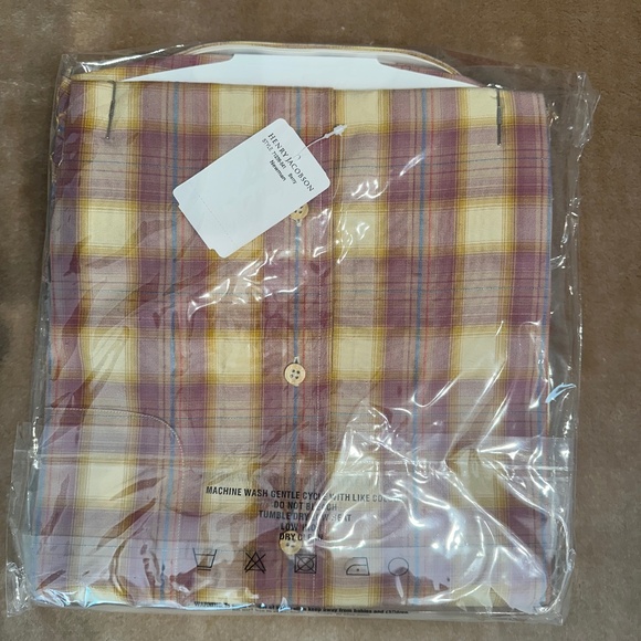 New Henry Jacobson, size L, 100% silk short sleeve shirt, 1-piece collar - Picture 4 of 4